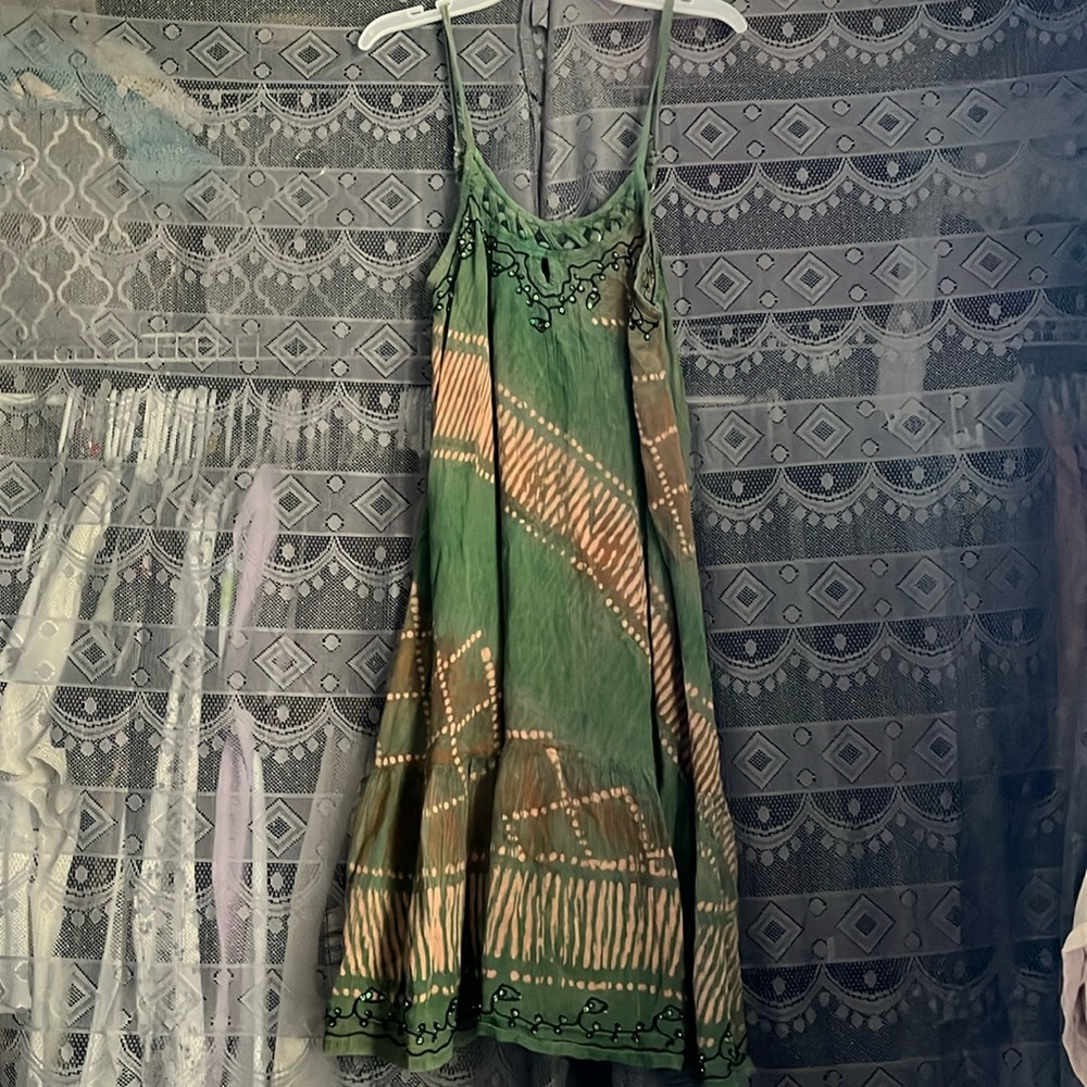 Boho green dress